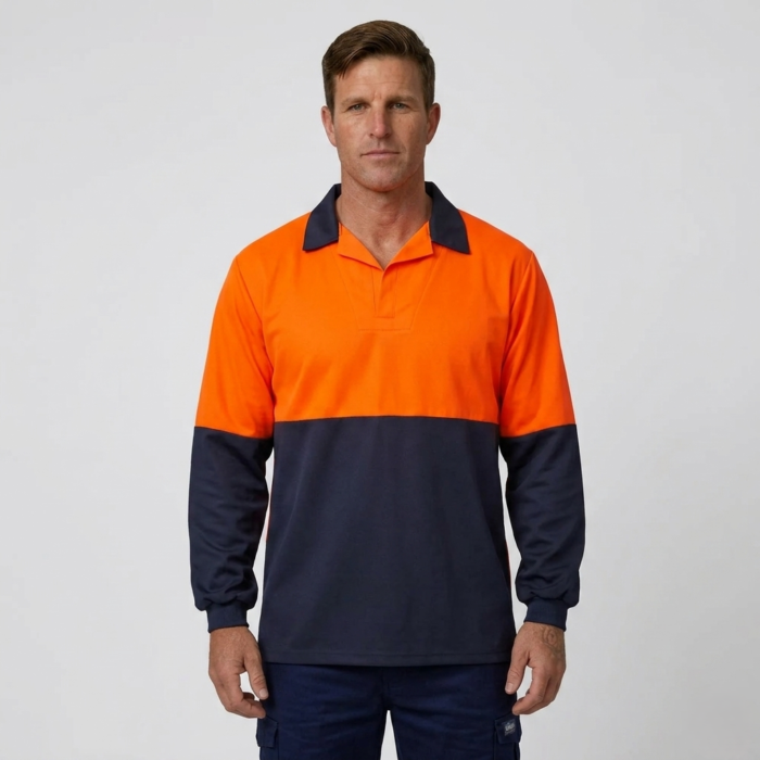 HI VIS LONG SLEEVE FOOD INDUSTRY JACSHIRT WITH MODESTY INSERT
