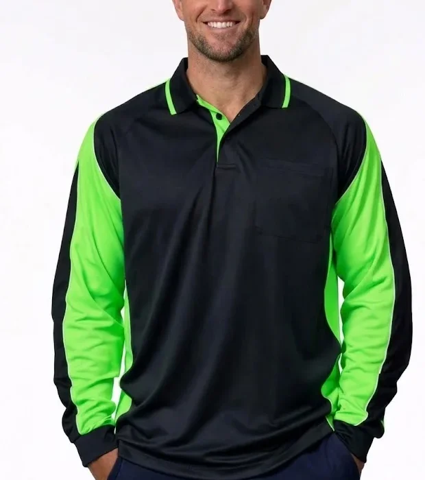 HI VIS L/S WORK POLO