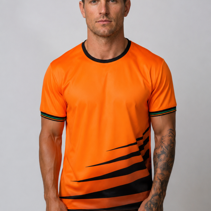 Orange Hi-Vis Safety T-Shirt with Graphic Print